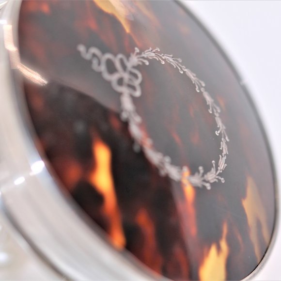 Vintage Tortoise & Sterling Vanity Jar - Picture 11 of 11